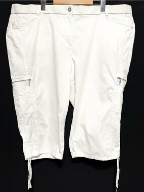 Coastal Resort White Bermuda Cargo Shorts Plus 22 Vacation Utility Quiet Luxury